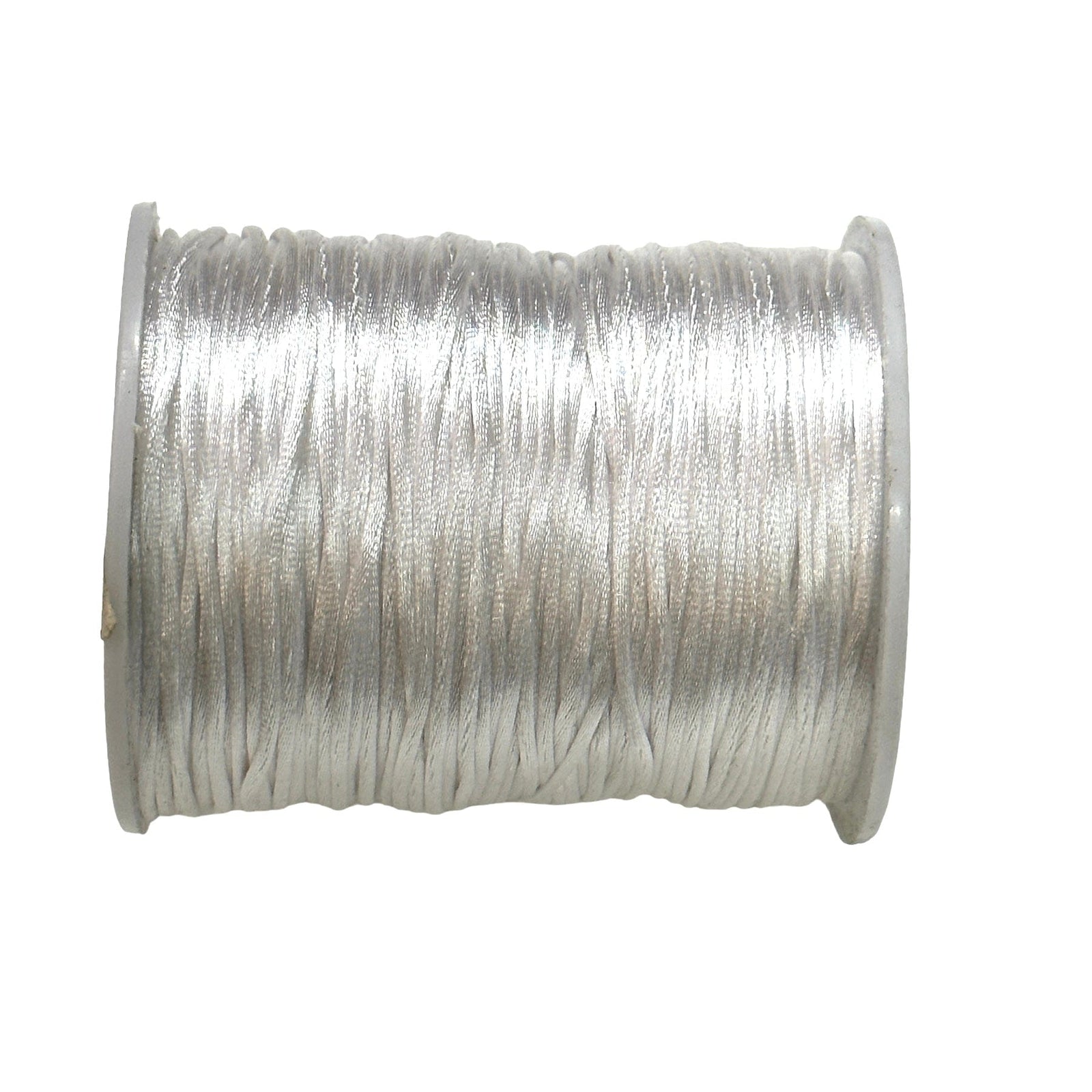 White Rattail Cord, Kumihimo Cord, Satin Silk Cord, Satin Nylon Cord, Macrame Knotting DIY, Beading String, Thread Cording, 1.5mm