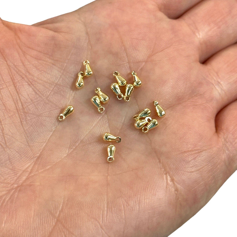 24Kt Gold Plated 6mm Drop Charms, 20 pcs in a pack