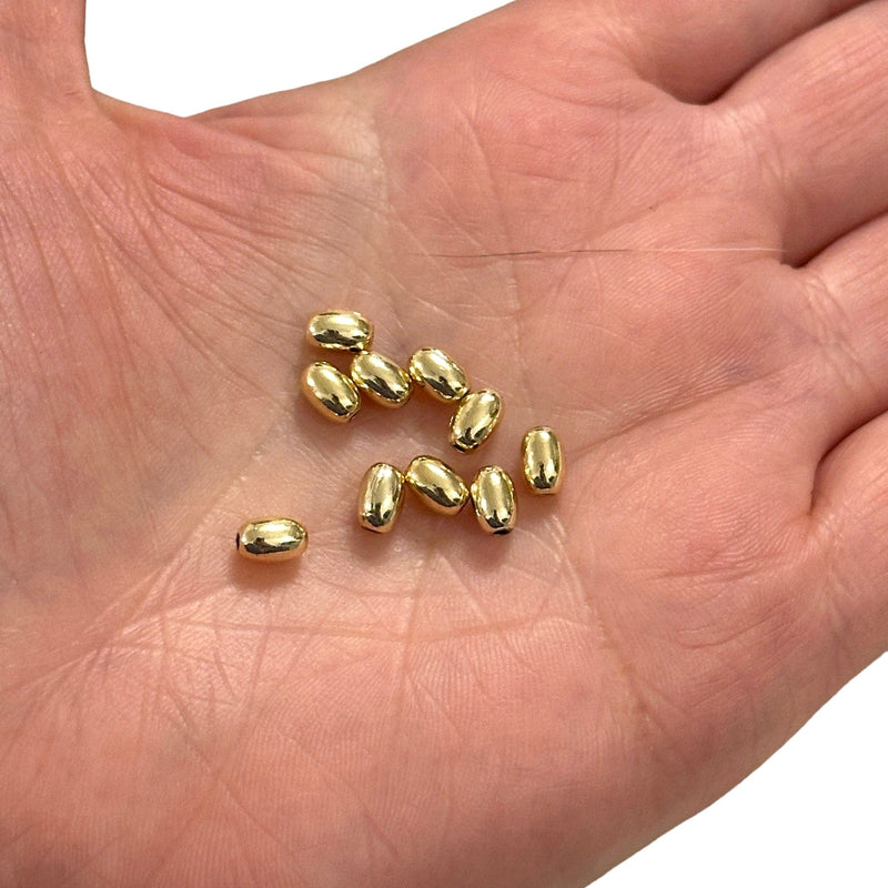 24Kt Gold Plated 6x4mm Spacer Charms, 10 pcs in a pack