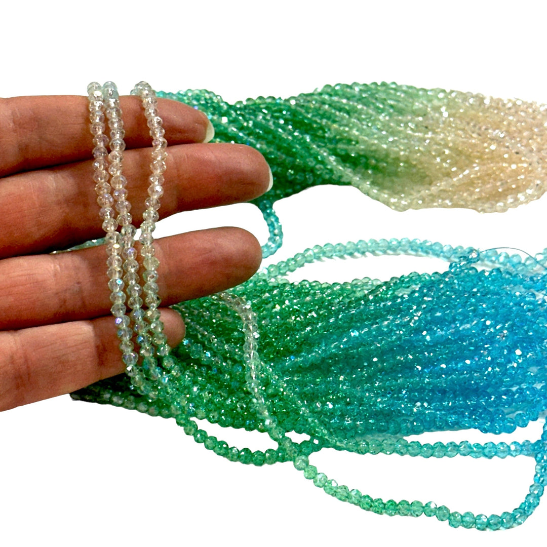 Crystal faceted rondelle 3mm Beads, PBC3C98