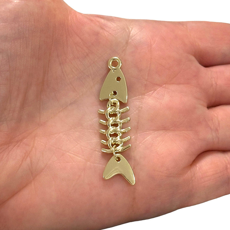 18Kt Gold Plated Fishbone Charm