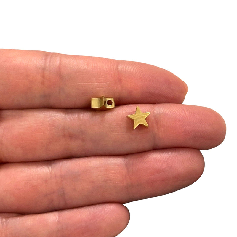 24Kt Gold Plated Stainless Steel Star Spacer Charms, 2 pcs in a pack