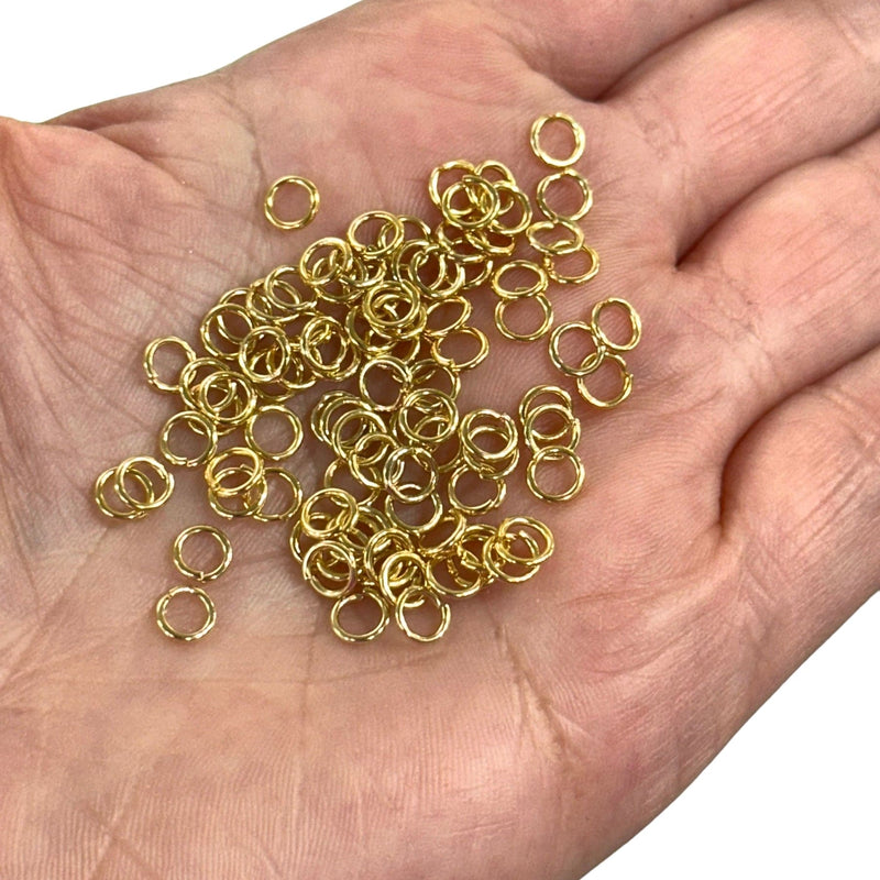 5x0.8mm,24Kt Gold Plated Strong Jump Rings, 24Kt Gold Plated Open Jump Rings