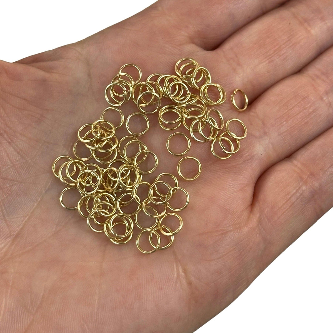24Kt Gold Plated Jump Rings, 6mmX0.8mm, 24 Kt Gold Plated Open Jump Rings