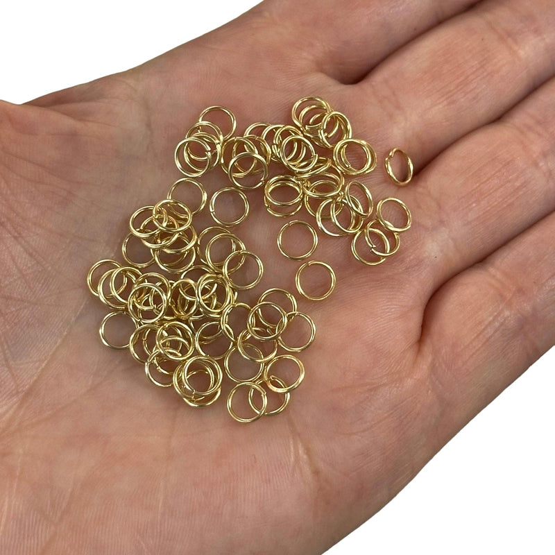 24Kt Gold Plated Jump Rings, 6mmX0.8mm, 24 Kt Gold Plated Open Jump Rings