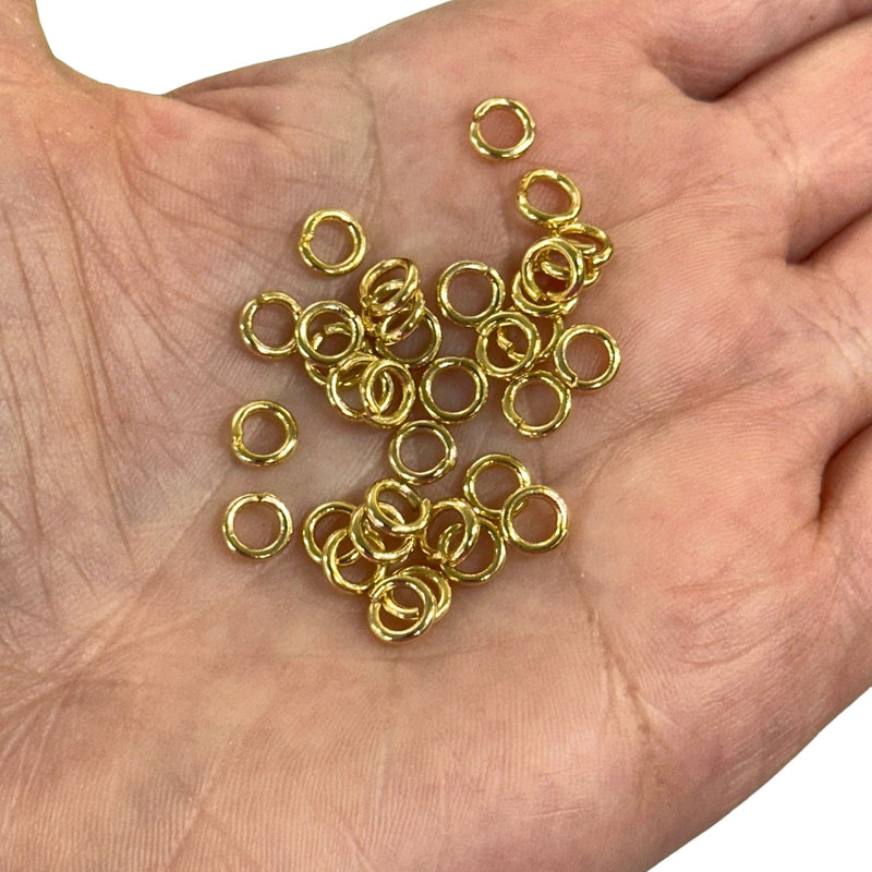 6x1mm,24Kt Gold Plated Strong Jump Rings, 24Kt Gold Plated Open Jump Rings