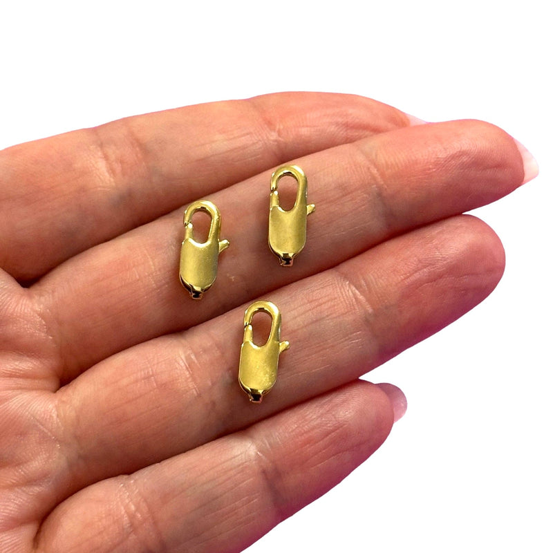 24 Karat glänzend vergoldete Karabinerverschlüsse (14 mm x 5 mm) 3 Stück in einer Packung