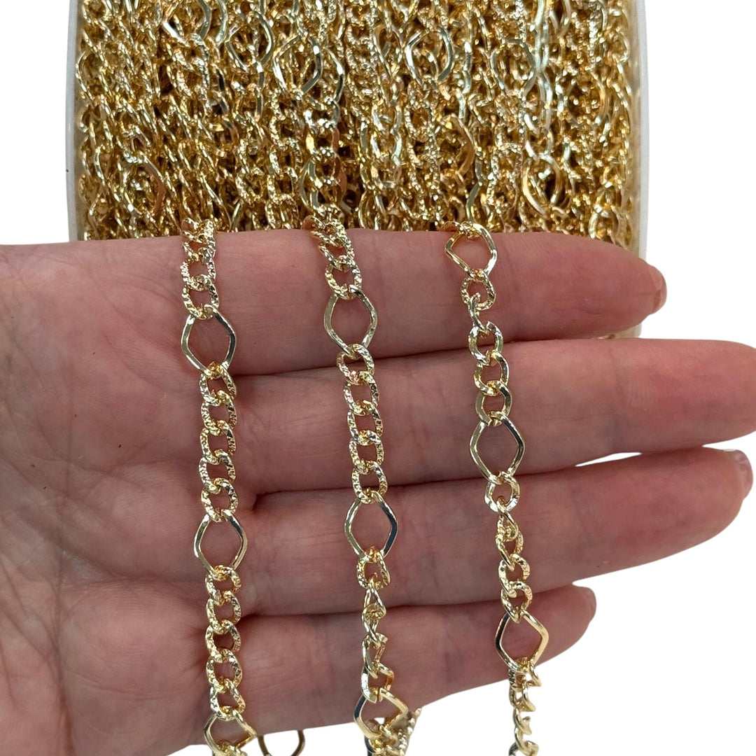 24Kt Gold Plated Dual-Link Open Chain – 6x5mm &amp; 7.5x10mm