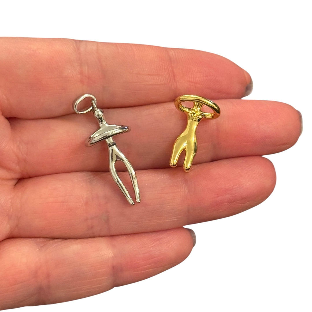 24K Gold &amp; Rhodium Plated Interlocking Love Couple Pendant – Symbol of Eternal Love &amp; Unity