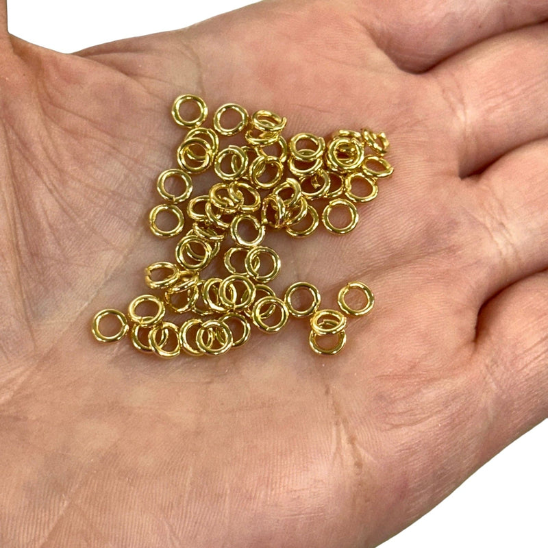 5x1mm,24Kt Gold Plated Strong Jump Rings, 24Kt Gold Plated Open Jump Rings