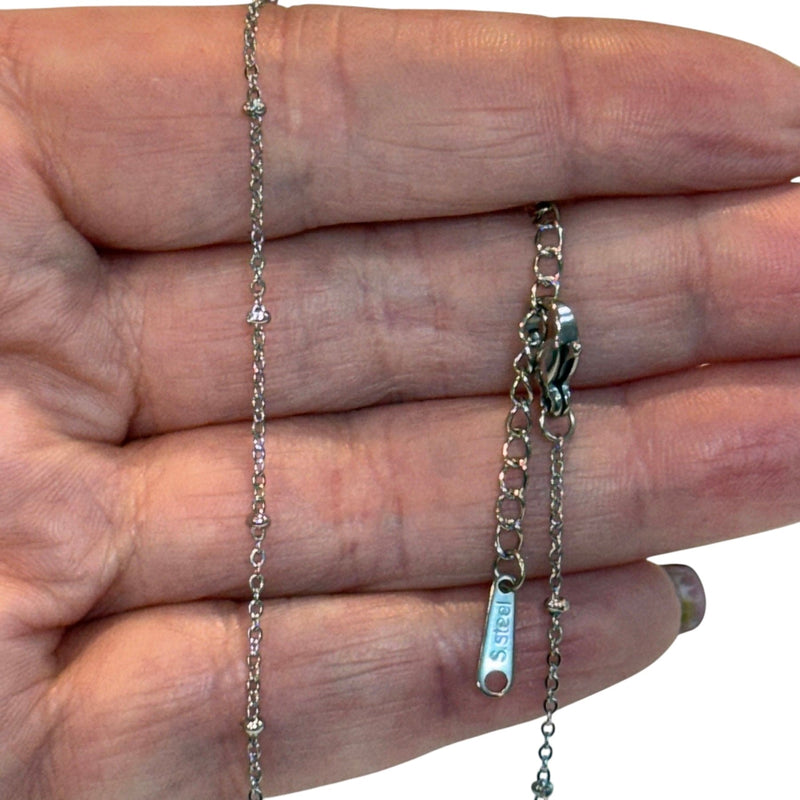 Waterproof Stainless Steel Cable Chain With Balls Necklace, Ready Cable Chain Necklace