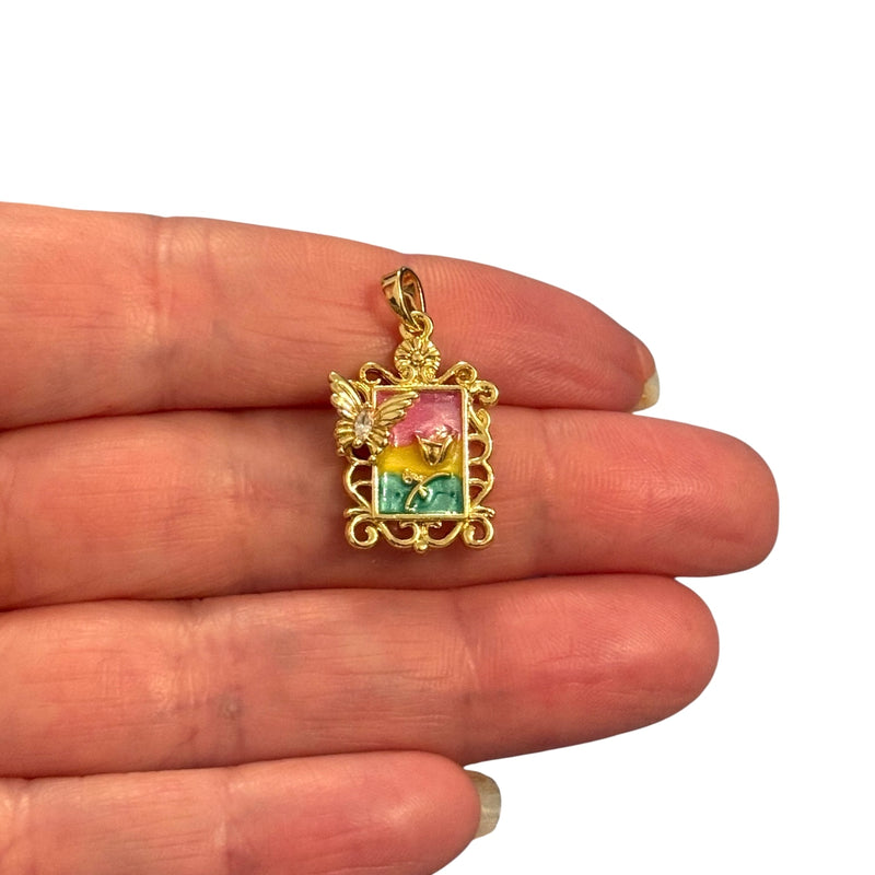 24Kt Gold Plated Garden Frame Charm with Butterfly