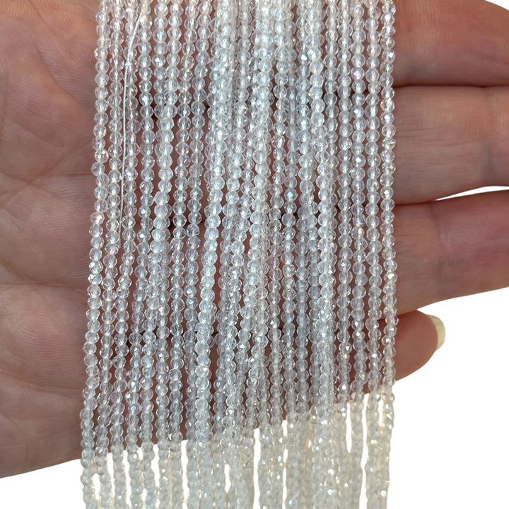 2mm Crystal AB Color Faceted Round Crystal Beads-PBC2R03