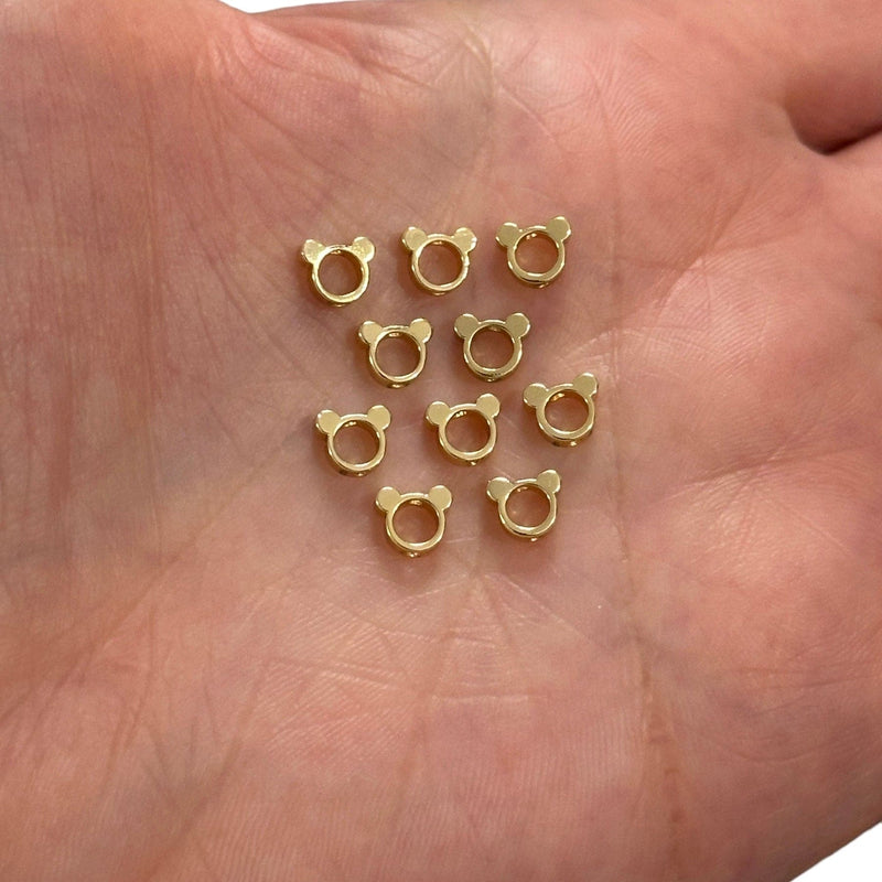 24Kt Gold Plated Mouse Shape Spacers, 10 pcs in a pack