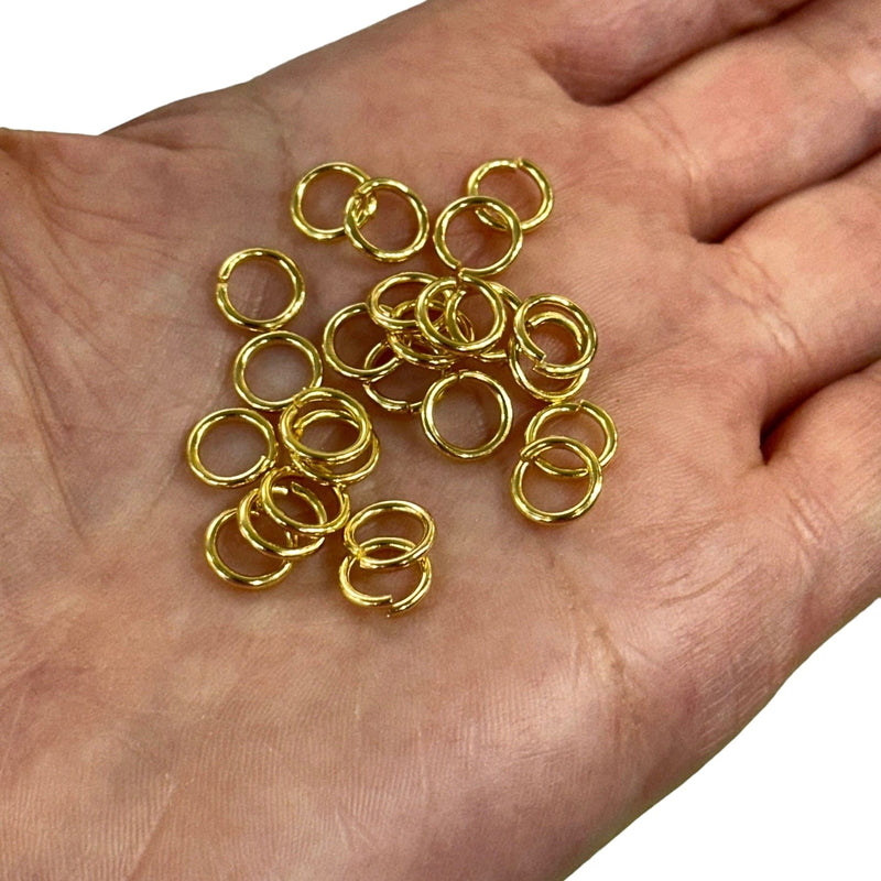 8X1.2mm,24Kt Gold Plated Strong Jump Rings, 24Kt Gold Plated Open Jump Rings