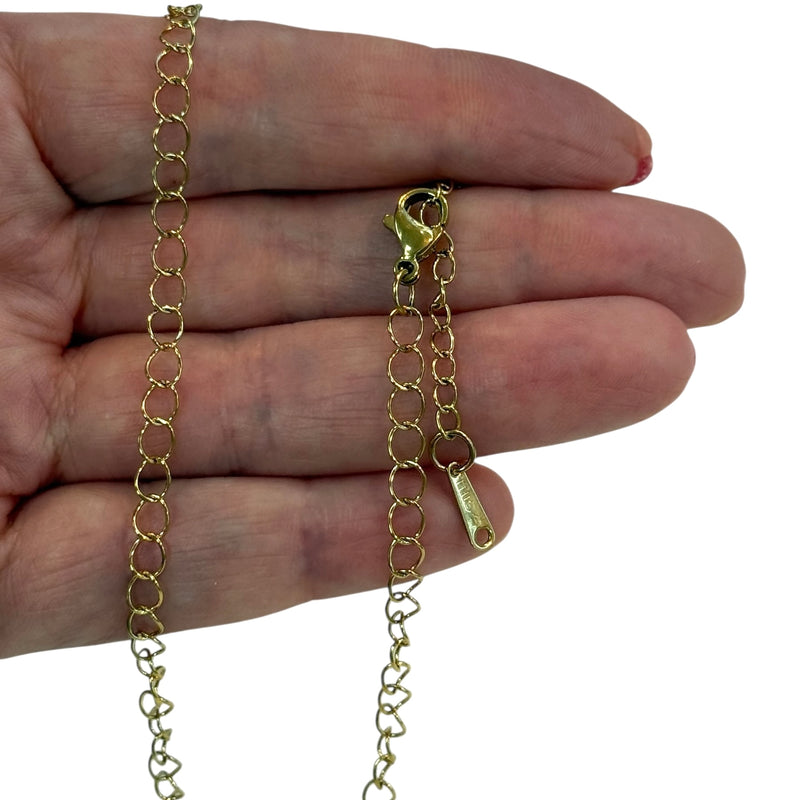 Waterproof Stainless Steel 24Kt Gold Filled Ready Necklace – Fine Curb Chain, with 2" Extender (3.5mm Links)