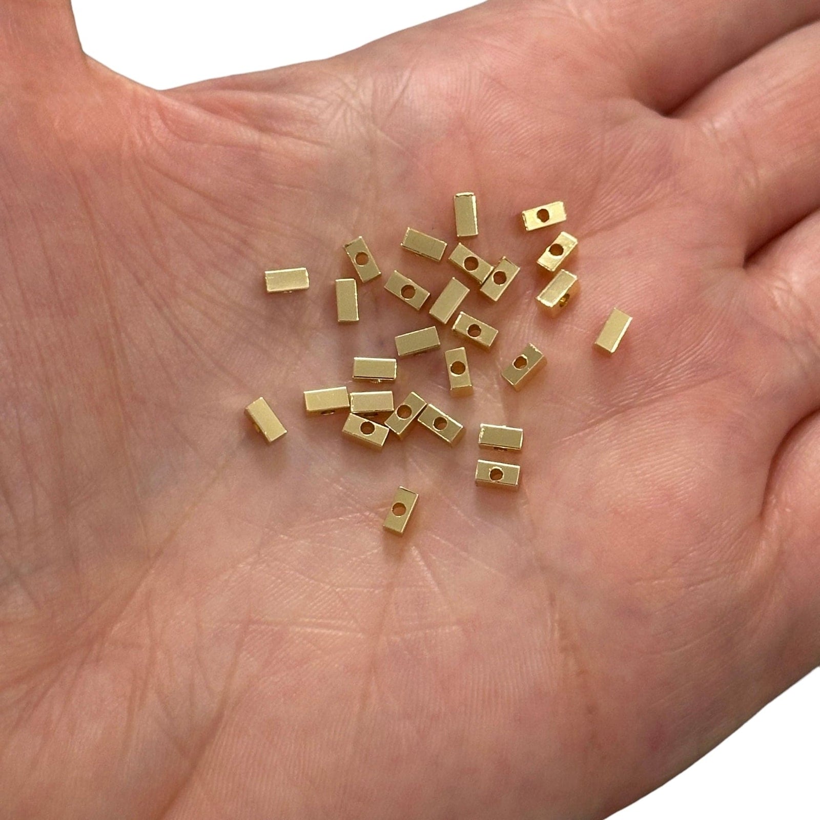 24Kt Gold Plated 4x2mm Spacers, 25 pcs in a pack