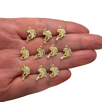 24Kt Gold Plated Fish Charms, Gold Under the Sea Charms, 10 pcs in a pack
