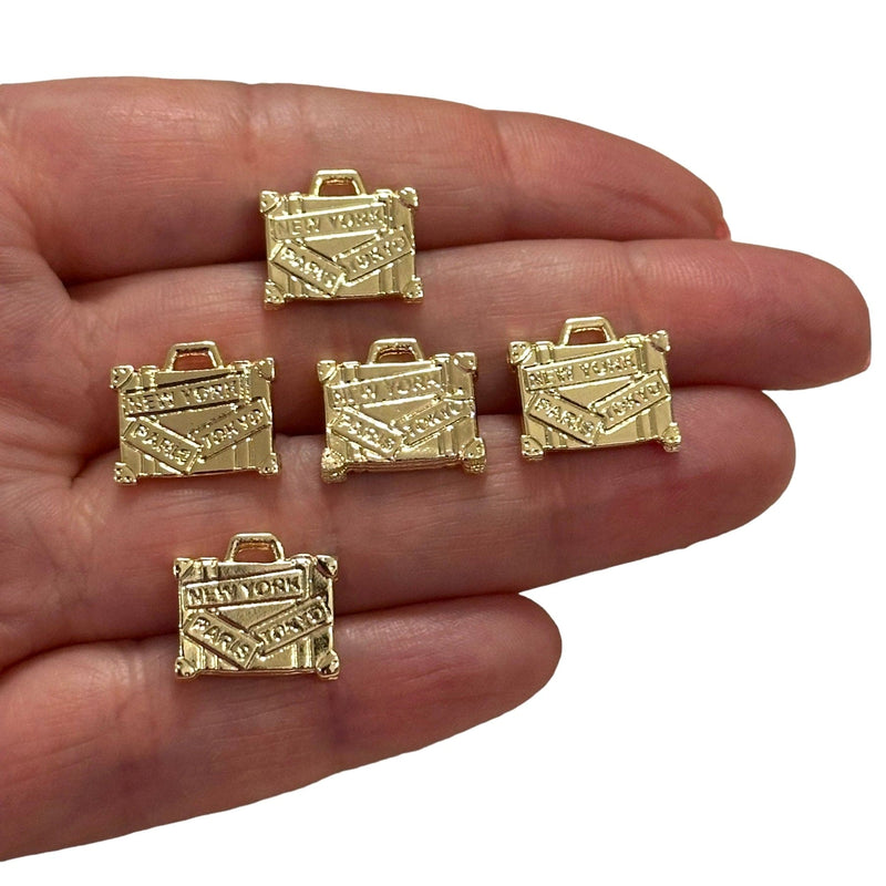 24Kt Gold Plated Luggage Charms, Gold Travel Charms, 5 pcs in a pack