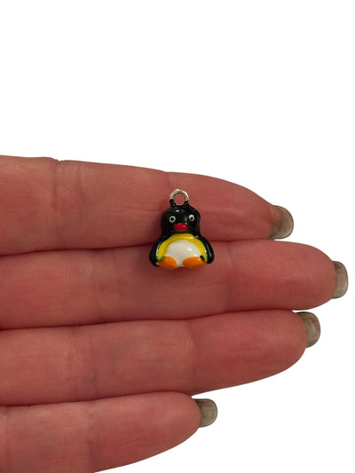 Penguin Charm – 3D Enamel Silver-Plated Animal Pendant