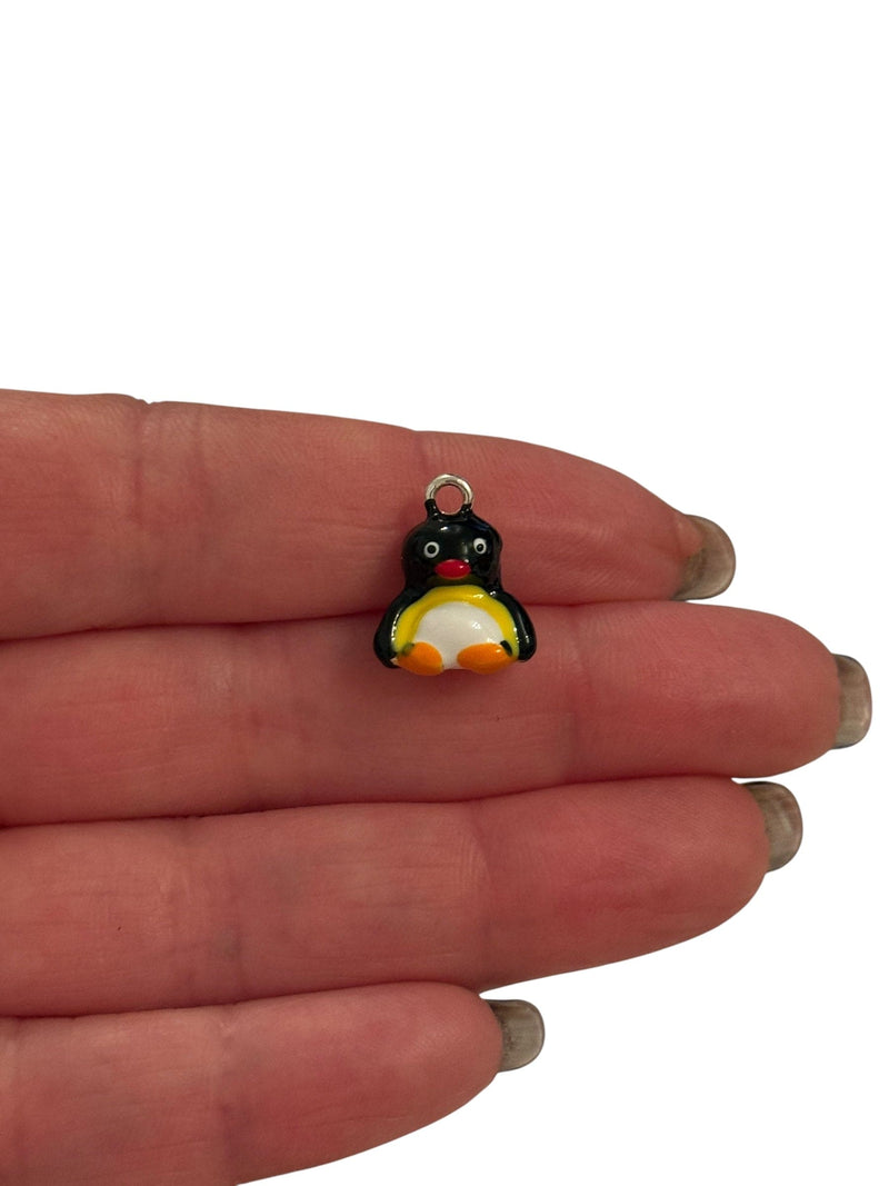 Penguin Charm – 3D Enamel Silver-Plated Animal Pendant