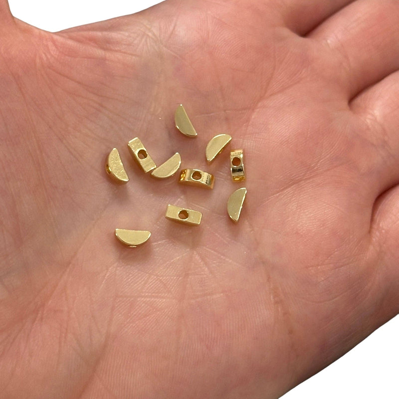 24Kt Gold Plated Semi Circle Spacers, 10 pcs in a pack