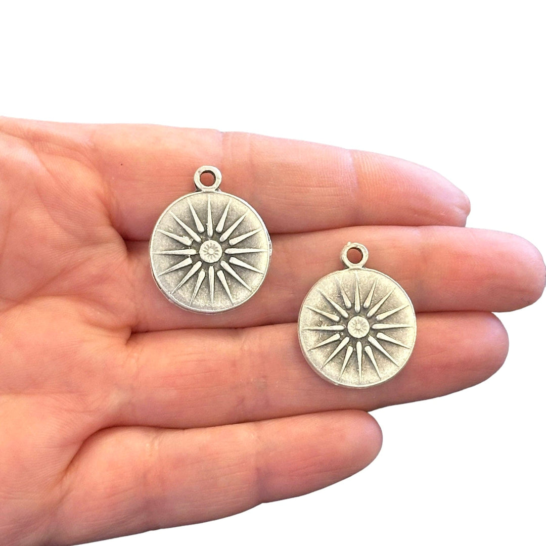 Antique Silver Plated Authentic Charms, 2 pcs in a pack