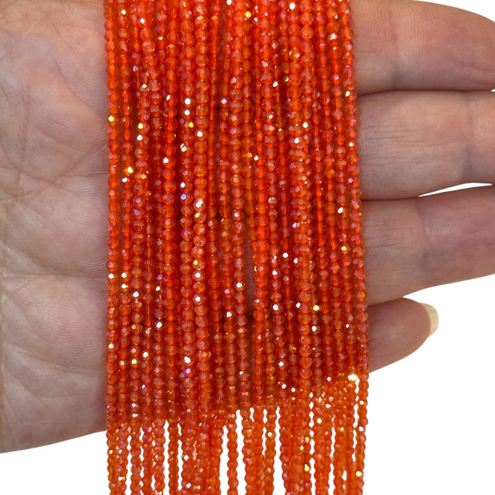 2mm Transparent Pink Color Faceted Round Crystal Beads-PBC2R06