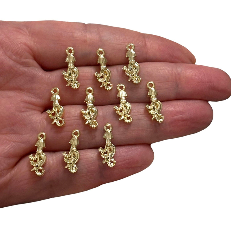 24Kt Gold Plated Jellyfish Charms, Gold Under the Sea Charms, 10 pcs in a pack