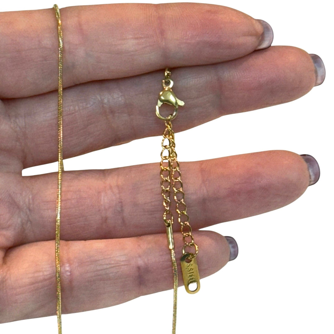 Waterproof Stainless Steel 24Kt PVD Gold Plated Snake Chain Necklace, Ready to wear