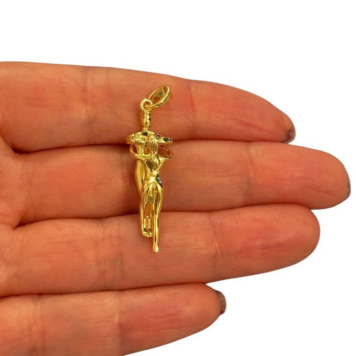 24K Gold Plated Embracing Lovers Pendant – Eternal Love Couple Charm, Romantic Wedding &amp; Valentine’s Jewellery