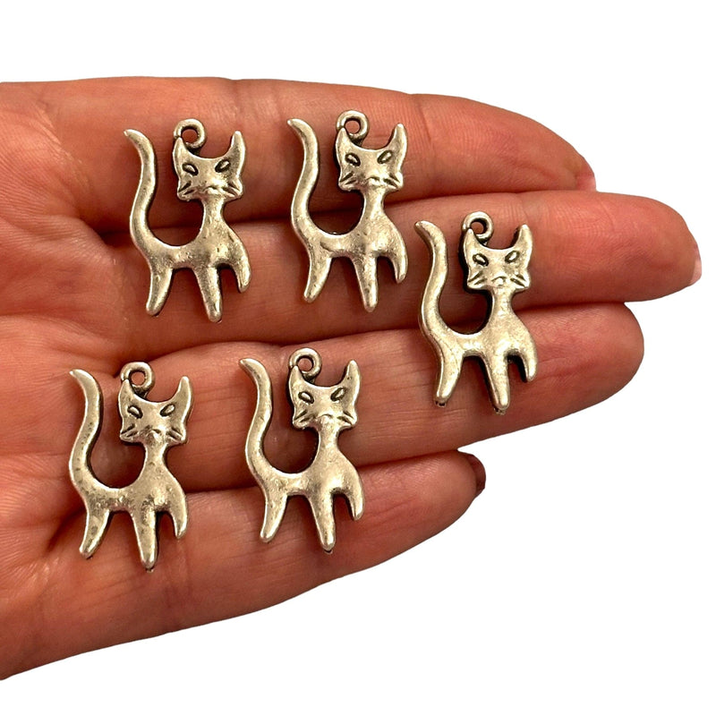 Antik versilberte Om-Charms, silberne Chakra-Charms, 10 Stück in einer Packung