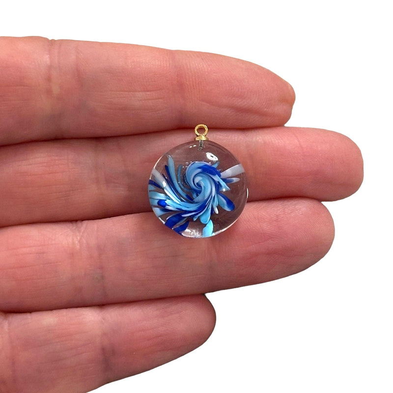 Hand Made Murano Glass Charm With 24Kt Gold Plated Pin
