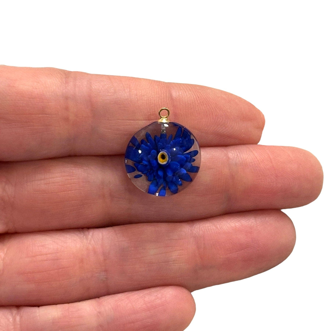 Hand Made Murano Glass Charm With 24Kt Gold Plated Pin