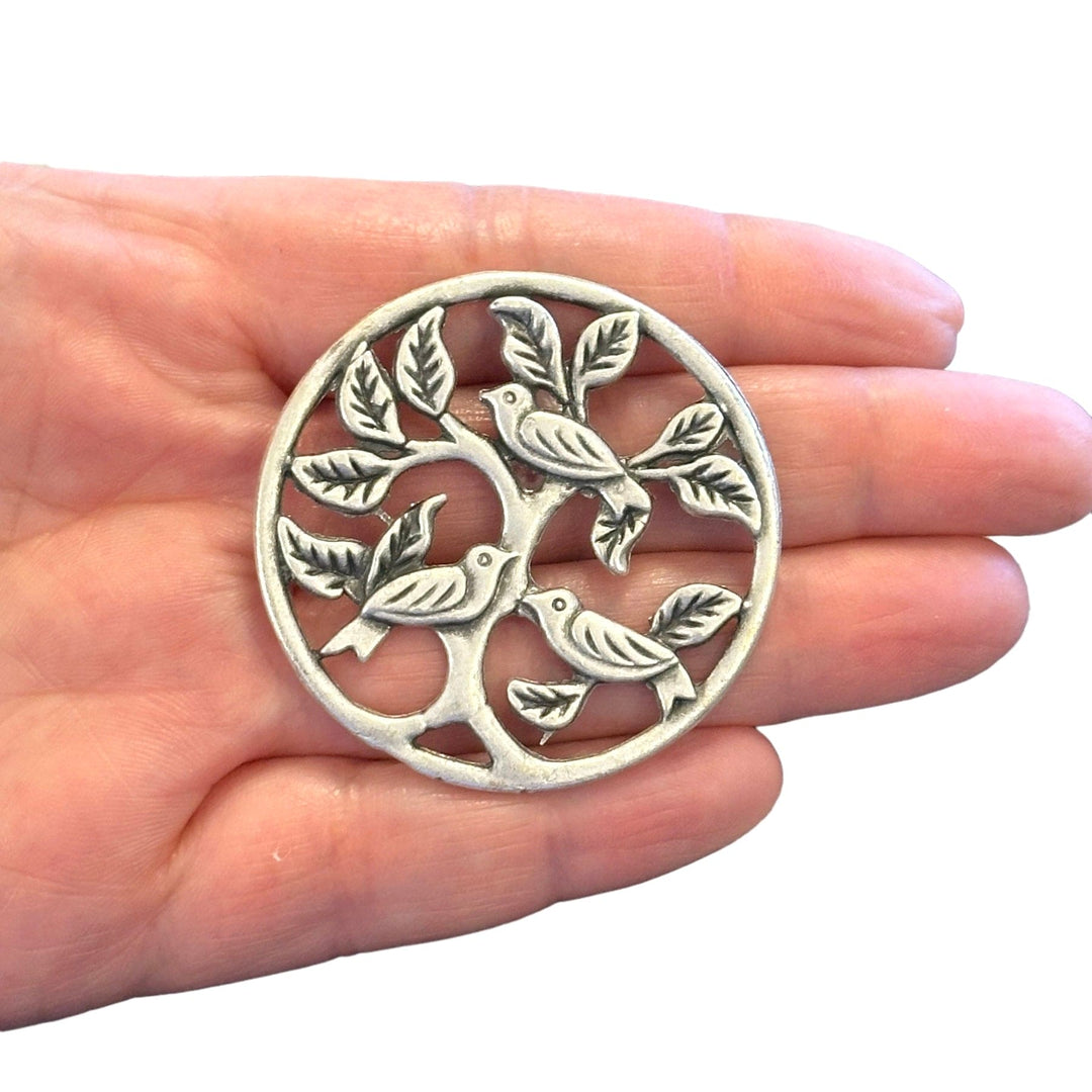 Antique Silver Plated Large Tree Of Life Pendant