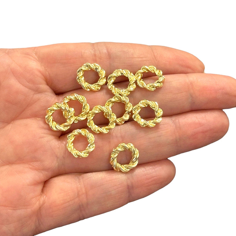 24Kt Gold Plated Ring Charms, 10 pcs in a pack