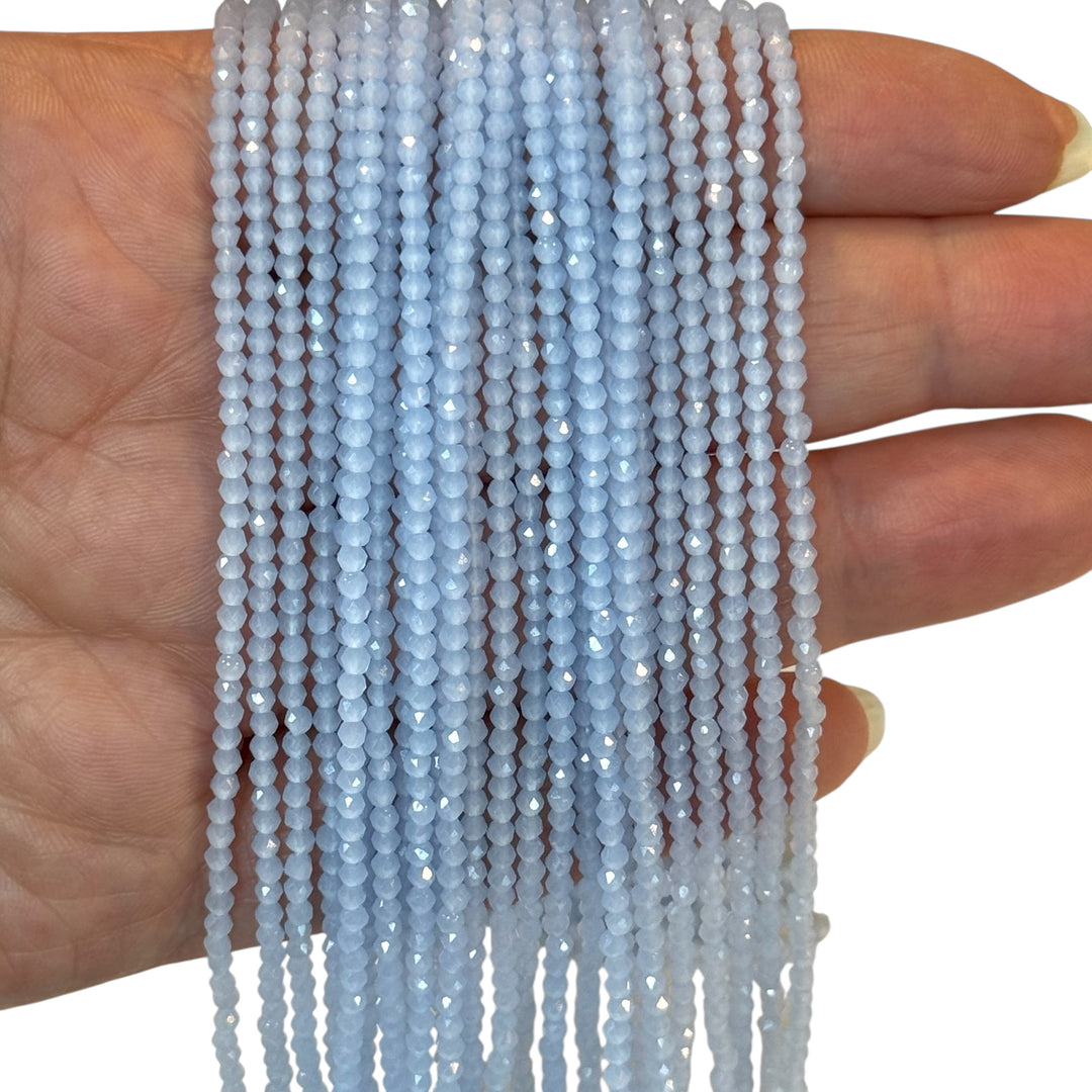 2mm Baby Blue Faceted Round Crystal Beads, PBC2R21