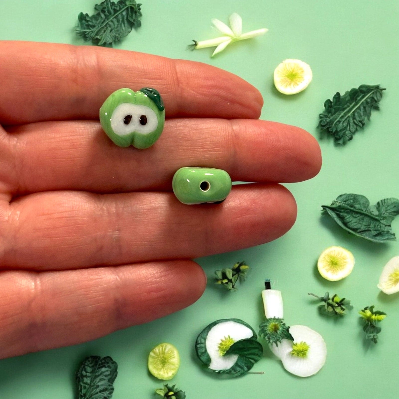 Hand Made Murano Green Apple Charm