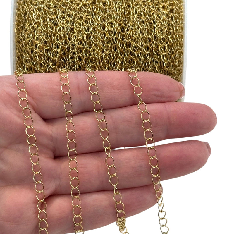 Waterproof Stainless Steel 24Kt Gold Filled 3.5mm Extender Chain, Gold Filled Extender Stainless Steel Chain