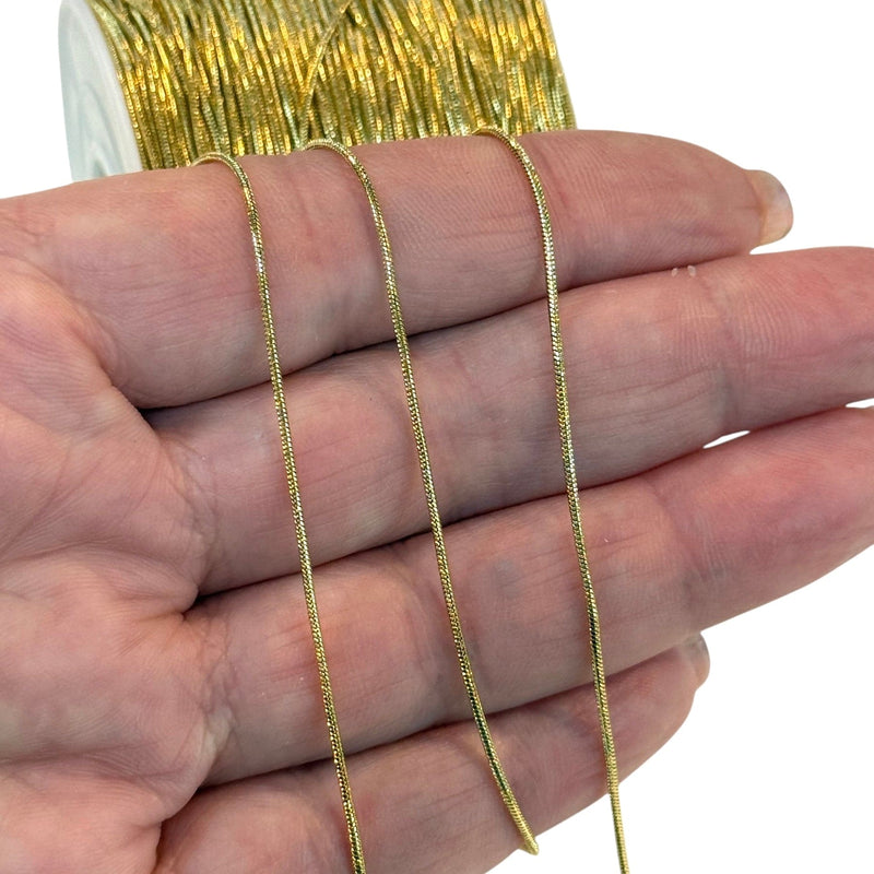 Waterproof 24K Gold-Filled Stainless Steel Snake Chain – 0.9mm
