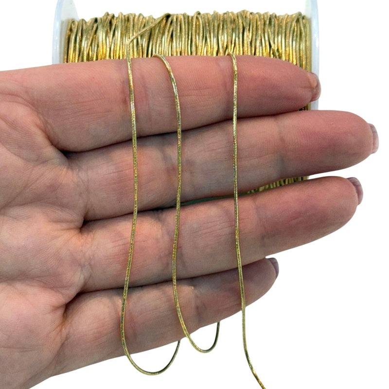 Waterproof 24K Gold-Filled Stainless Steel Snake Chain – 1mm