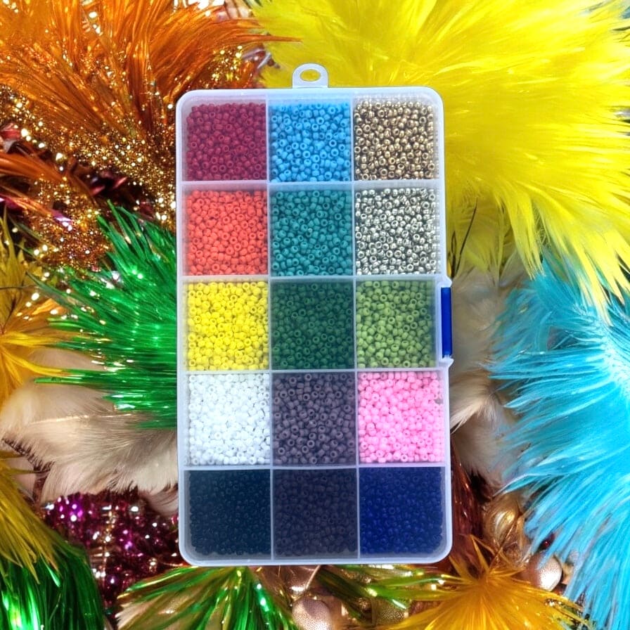 Miyuki 8/0 Seed Beads Opaque Color Set – 15 Colors in Organizer Box