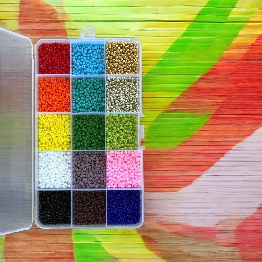 Miyuki 8/0 Seed Beads Opaque Color Set – 15 Colors in Organizer Box
