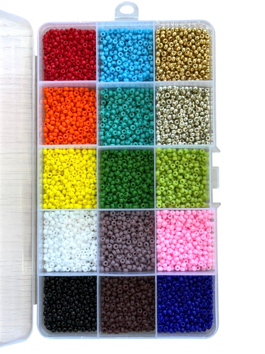 Miyuki 8/0 Seed Beads Opaque Color Set – 15 Colors in Organizer Box