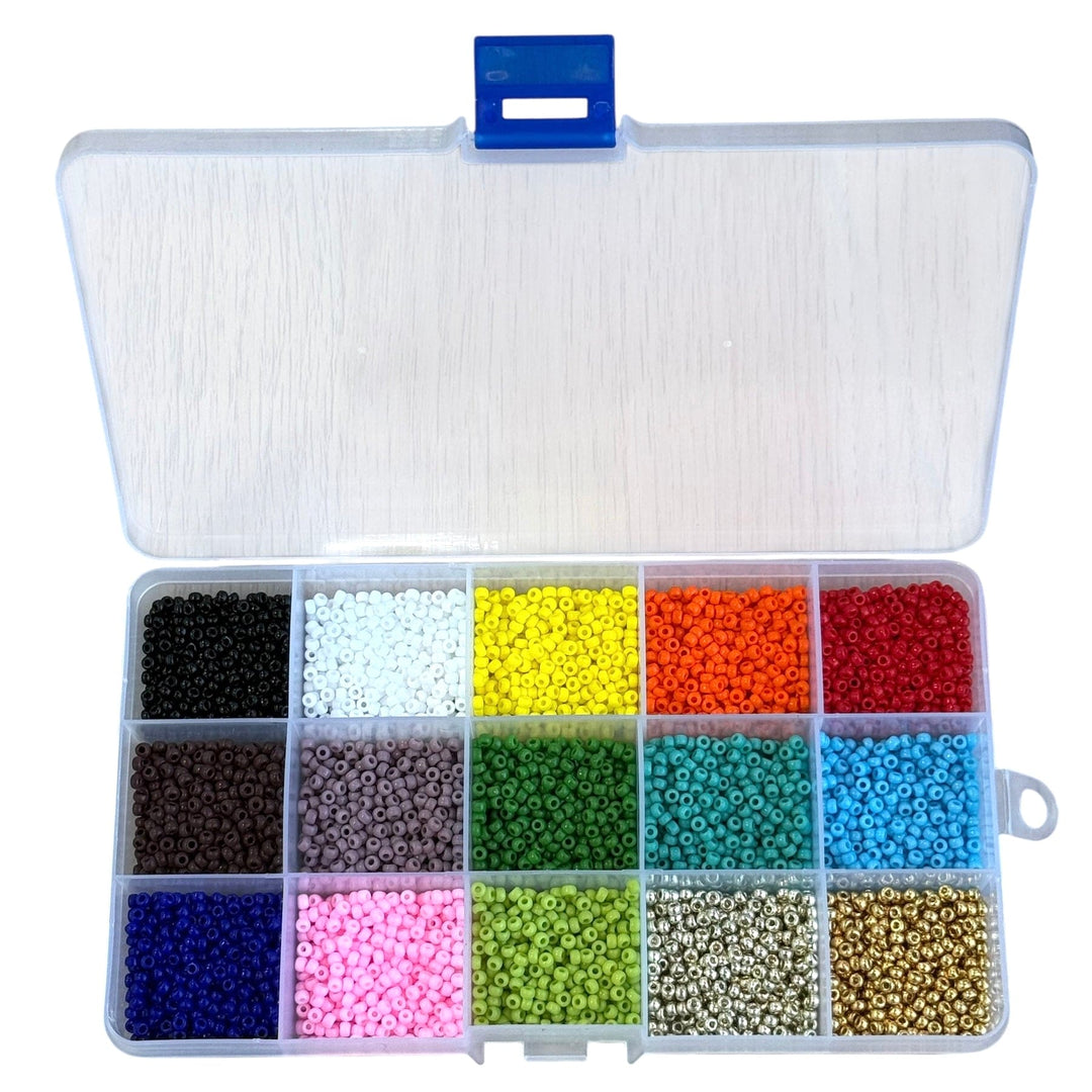 Miyuki 8/0 Seed Beads Opaque Color Set – 15 Colors in Organizer Box
