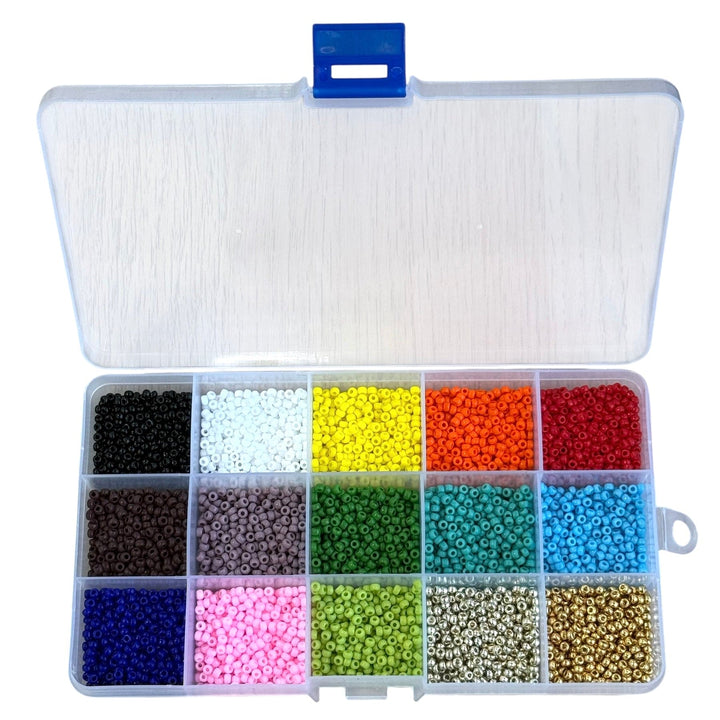 Miyuki 8/0 Seed Beads Opaque Color Set – 15 Colors in Organizer Box