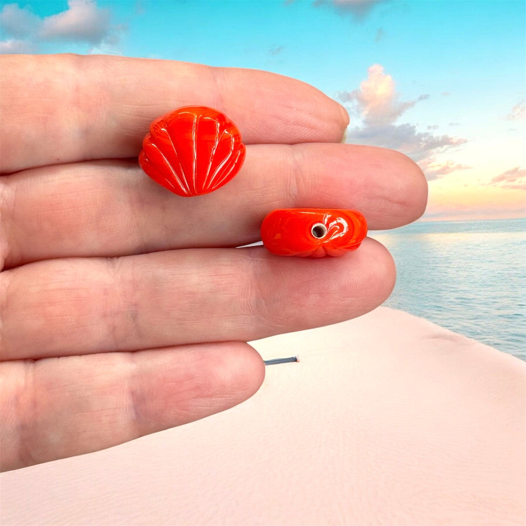 Murano Glass Oyster Charm – Handmade Mini Oyster Pendant