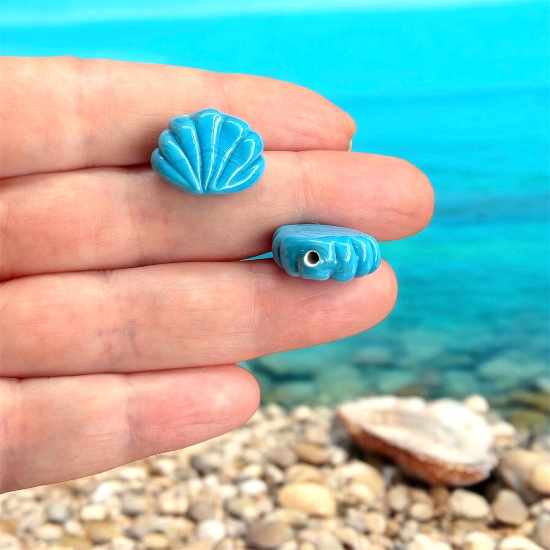Murano Glass Oyster Charm – Handmade Mini Oyster Pendant
