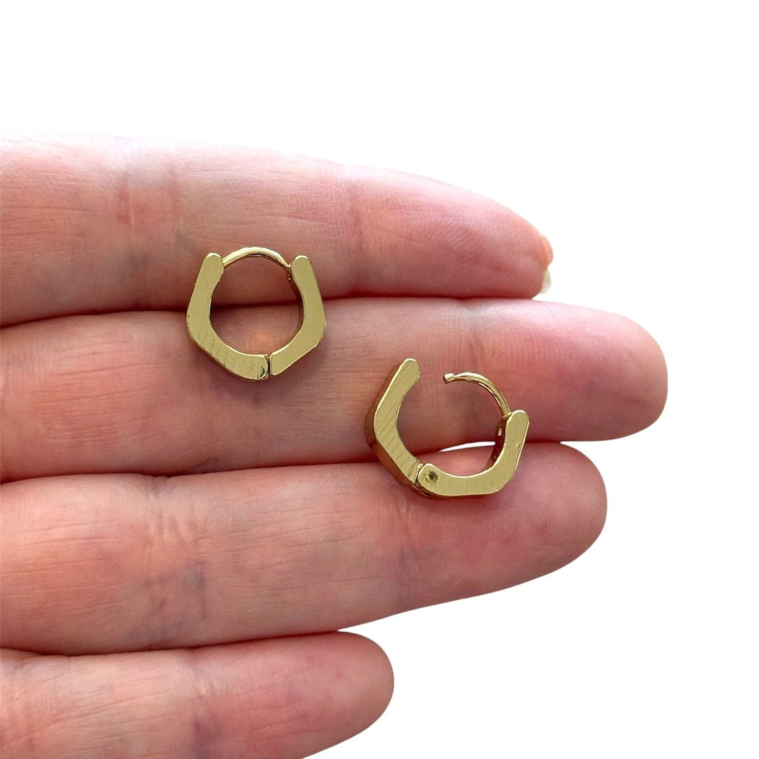 Stainless Steel 24Kt Gold Plated Huggie Hoop Earrings