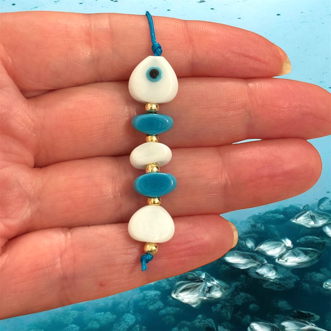 Hand Made Murano Glass Beads, 5 Beads Set for making Murano Glass Fish Bone Charm